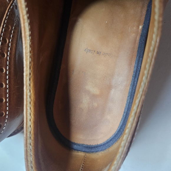 Brunello Cucinelli Mens Leather Wingtip Dress Shoes 43.5 Brown Made In Italy - Picture 8 of 16